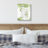 Peridot geboortesteen - Augustus gedicht kunst can Canvas Afdruk (Insitu (Slaapkamer))