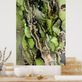 Peridot Green Black Gold Agate Abstract Poster (Keuken)