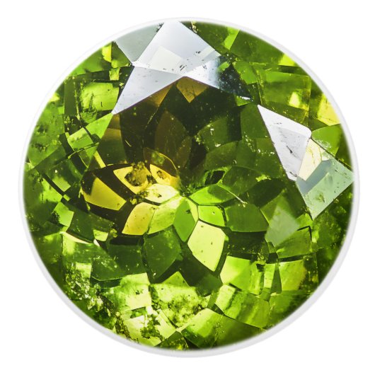 Peridot Green Gem Pattern Keramische Knop (Voorkant)