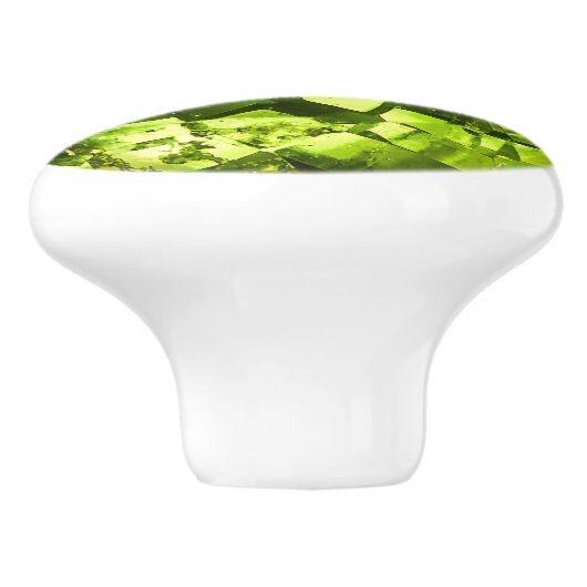 Peridot Green Gem Pattern Keramische Knop (Zijkant)