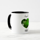 Peridot Green Heart Coffee Mok August Gemstone (Voorkant links)