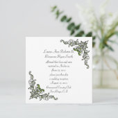 Peridot Green Jeweled Swirls op zilveren achtergro Kaart (Staand voorkant)