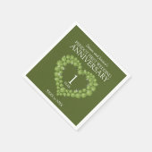 Peridot groen 1e trouwdag hart custom servet (Hoek)