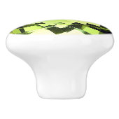 Peridot groen edelsteen patroon keramische knop (Zijkant)