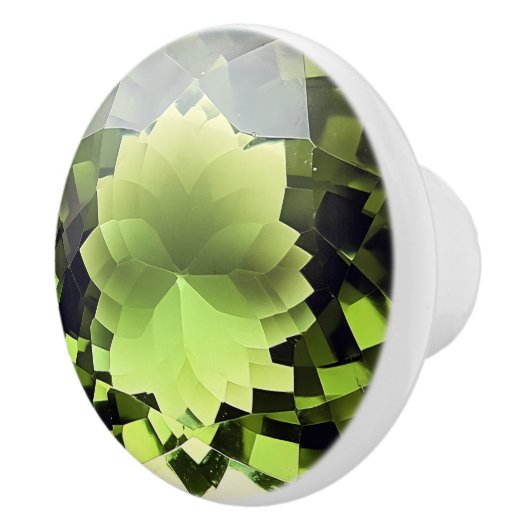 Peridot groen edelsteen patroon keramische knop (Rechts)