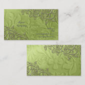 Peridot groen + rustieke zilveren wervelingen visitekaartje (Voorkant / Achterkant)