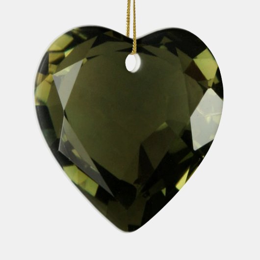 Peridot Heart Keramisch Ornament (Rechts)