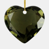 Peridot Heart Keramisch Ornament (Voorkant)