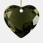 Peridot Heart Keramisch Ornament (Achterkant)
