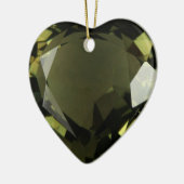 Peridot Heart Keramisch Ornament (Links)