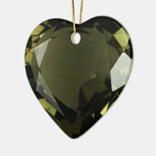 Peridot Heart Keramisch Ornament (Links)