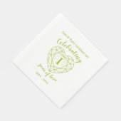 Peridot jubileum 1 jaar liefde groene servetten (Hoek)