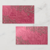 Peridot raspberry + rustige zilverdraden visitekaartje (Voorkant / Achterkant)