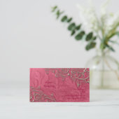 Peridot raspberry + rustige zilverdraden visitekaartje (Staand voorkant)