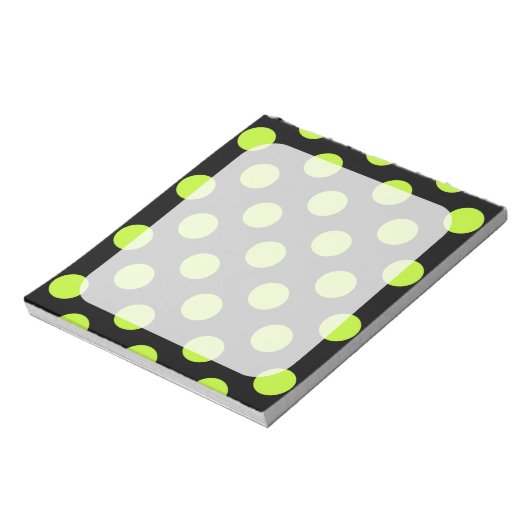 Peridot-Stippen en zwarte rand Notitieblok (Linkerzijde)