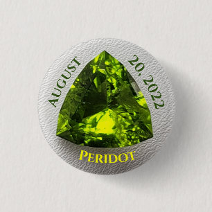 Peridot Trillion Sleutelhanger Ronde Button 3,2 Cm