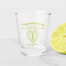 Peridot verjaardag 1 jaar liefde groen gem shot glas
