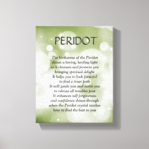 Peridot verjaarstone - Augustus gedicht kunstcanva Canvas Afdruk