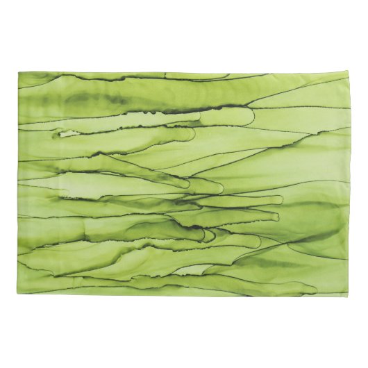 Peridotgroene Abstracte Kunst Kussensloop (Achterkant-Links)