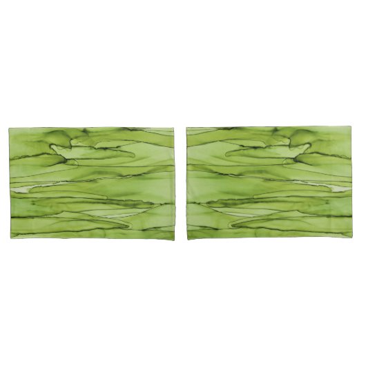 Peridotgroene Abstracte Kunst Kussensloop (Voorkant-Set)