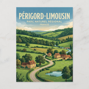 Périgord-Limousin Regionaal Natuurpark Frankrijk Briefkaart