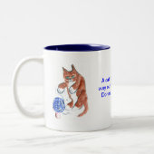 Perils van Knitting - Yarn Attack & Nap Tweekleurige Koffiemok (Links)