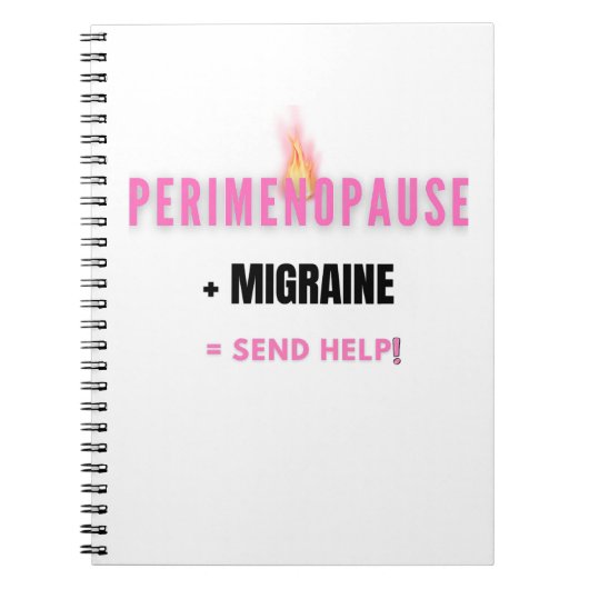 Perimenopause + Migraine = Help Me Notitieboek (Voorkant)