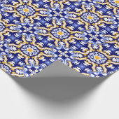 💙 perinekruid, blauw en geel Azulejos Cadeaupapier (Hoek)