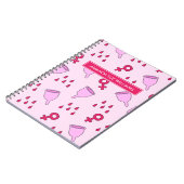Periode/Menstruatiecyclus - Jouw naam/Monogram nie Notitieboek (Linkerzijde)