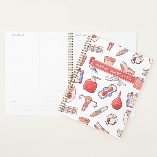 Periode/Menstruatiecyclus - Jouw naam/Monogram nie Planner (Display)