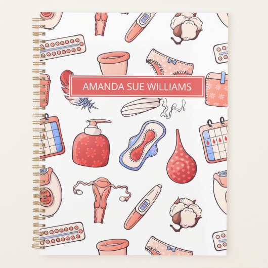 Periode/Menstruatiecyclus - Jouw naam/Monogram nie Planner (Voorkant)