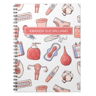 Periode/Menstruatiecyclus - Jouw naam/Monogram Notitieboek