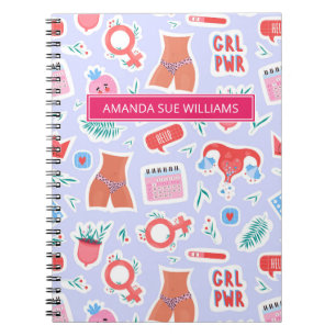 Periode/Menstruatiecyclus - Jouw naam/Monogram  Notitieboek