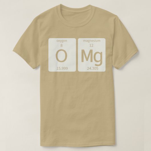 Periodic able Science Oh my god (OMG) Element T-shirt (Design voorkant)