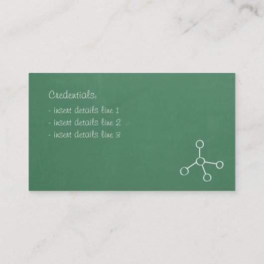 Periodic Chemistry Science Teacher Visitekaartjes (Achterkant)