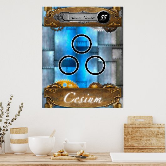 Periodic Element Cesium Atomic Number #55 Poster (Keuken)