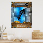 Periodic Element Erbium Atomic Number #68 Poster (Keuken)