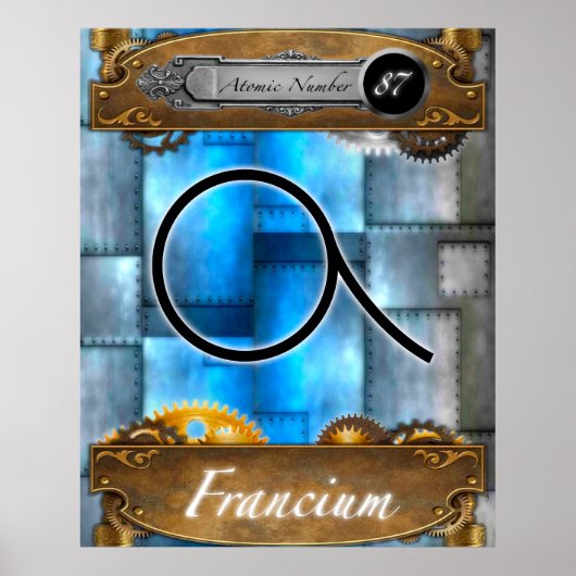 Periodic Element Francium Atomic Number #87 Poster (Voorkant)