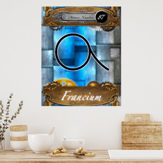Periodic Element Francium Atomic Number #87 Poster (Keuken)