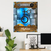 Periodic Element Hafnium Atomic Number #72 Poster (Thuiskantoor)