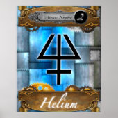 Periodic Element Helium Atomic Number 2 Poster (Voorkant)