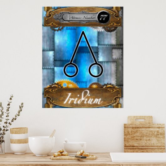 Periodic Element Iridium Atomic Number #77 Poster (Keuken)