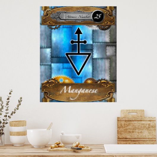 Periodic Element Manganese Atomic #25 Poster (Keuken)