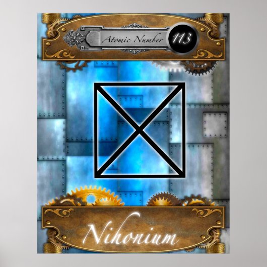 Periodic Element Nihonium Atomic #113 Poster (Voorkant)