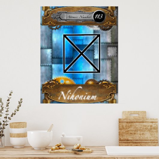 Periodic Element Nihonium Atomic #113 Poster (Keuken)
