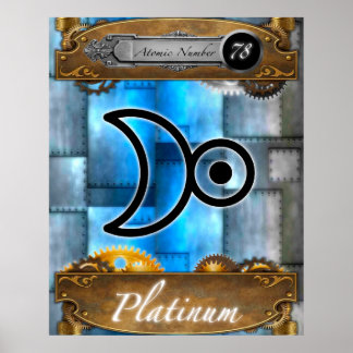 Periodic Element Platinum Atomic Number #78 Poster