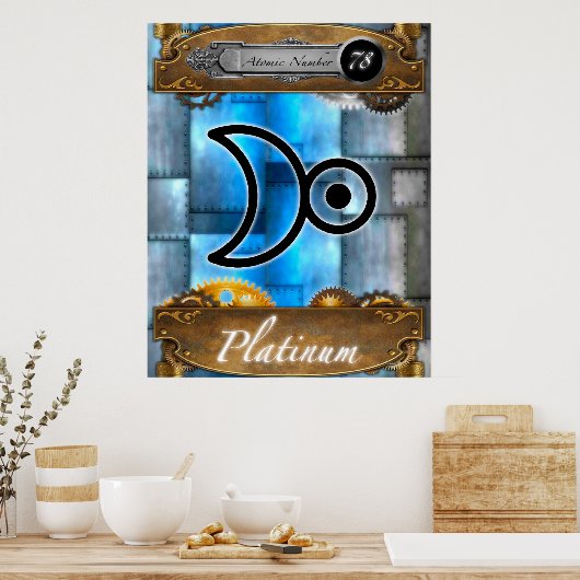 Periodic Element Platinum Atomic Number #78 Poster (Keuken)
