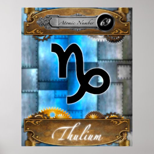 Periodic Element Thulium Atomic Number #69 Poster (Voorkant)