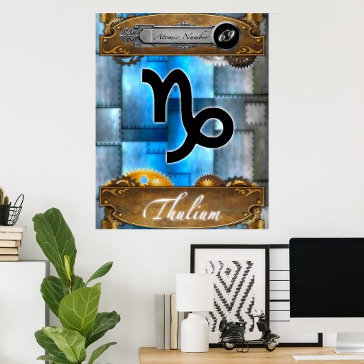Periodic Element Thulium Atomic Number #69 Poster (Thuiskantoor)