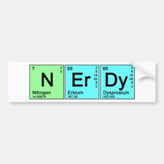 Periodic Nerd Bumpersticker (Voorkant)